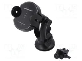 QOLTEC Chargeur sans fil pour voiture avec fixation sur vitre, 15W, Noir