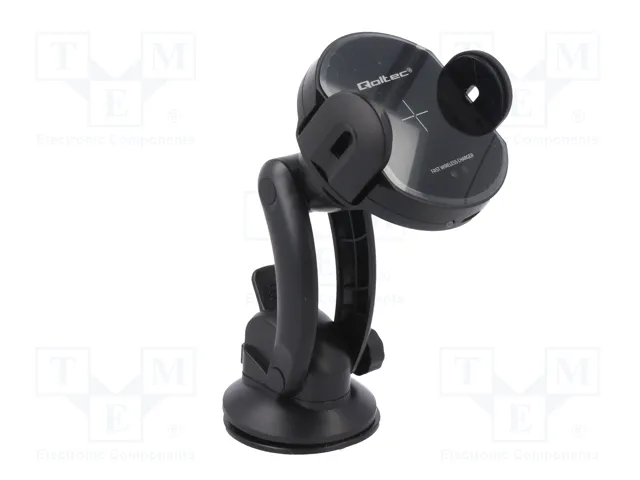 QOLTEC Chargeur sans fil pour voiture avec fixation sur vitre, 15W, Noir