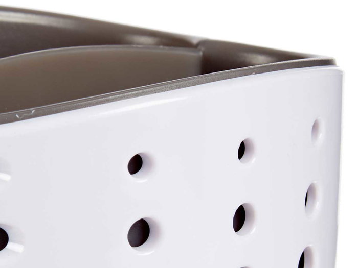 Kinvara Porte-éponge double plastique blanc et gris 9 x 8 x 9 cm (Set de 24)