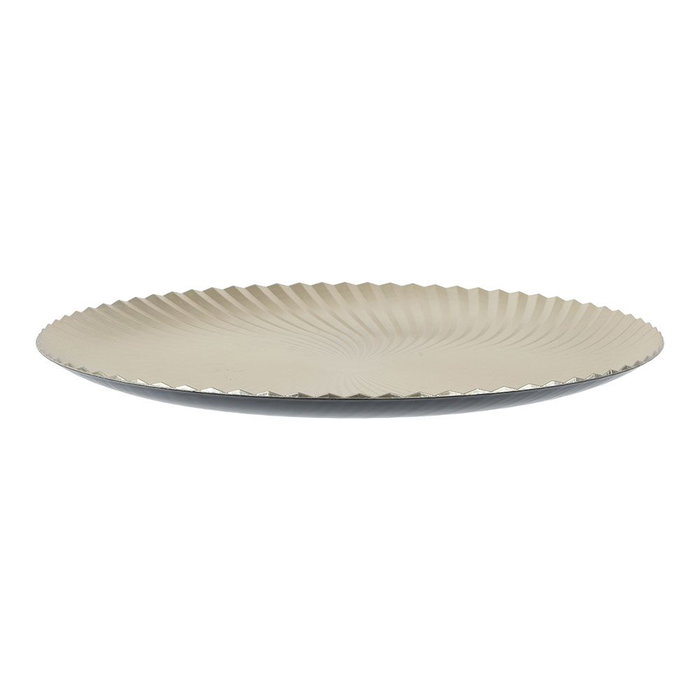Decoris Assiette décorative en polypropylène champagne Ø 33 x 1,5 cm