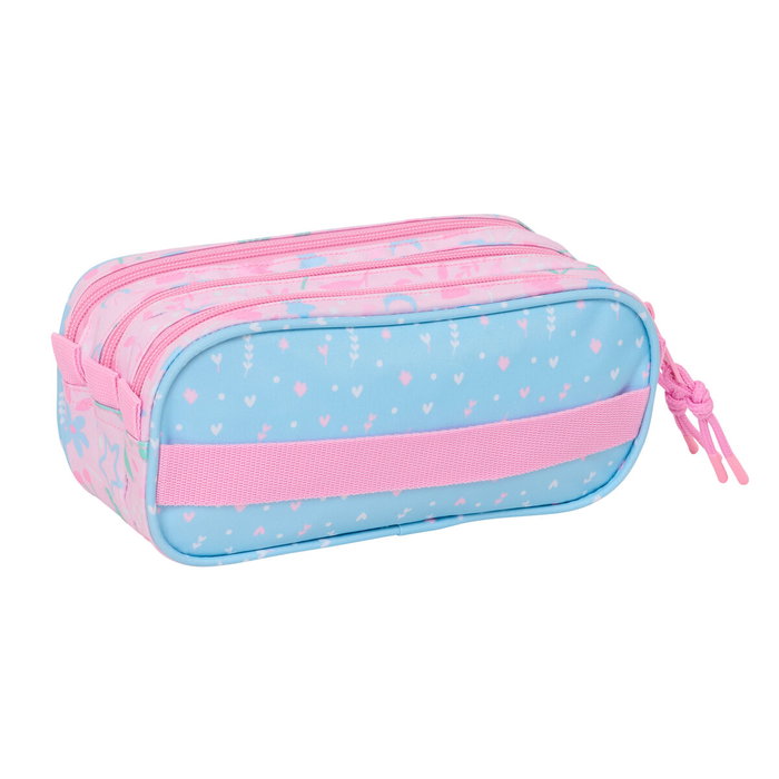 Trousse Fourre-Tout Triple BlackFit8 Smile Rose Bleu clair 21,5 x 10 x 8 cm Trousse Fourre-Tout Triple BlackFit8 Smile Rose Bleu clair 21,5 x 10 x 8 cm