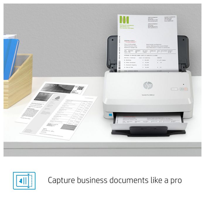 HP ScanJet Pro 3000 s4 - Scanner à alimentation automatique de documents (ADF 50 pages), recto verso, 40 ppm/80 ipm, jusqu'à 4000 pages/jour, USB HP ScanJet Pro 3000 s4 - Scanner à alimentation automatique de documents (ADF 50 pages), recto verso, 40 ppm/80 ipm, jusqu'à 4000 pages/jour, USB