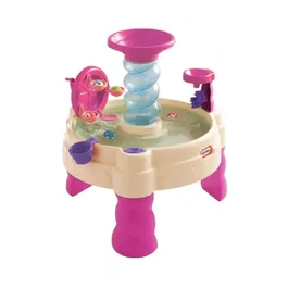 Little Tikes Table de Jeux d'Eau Tornades Folles - Table d'activités à eau rose pour enfants dès 2 ans - 73 x 73 x 77.5 cm