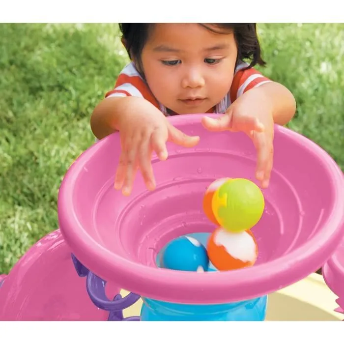 Little Tikes Table de Jeux d'Eau Tornades Folles - Table d'activités à eau rose pour enfants dès 2 ans - 73 x 73 x 77.5 cm