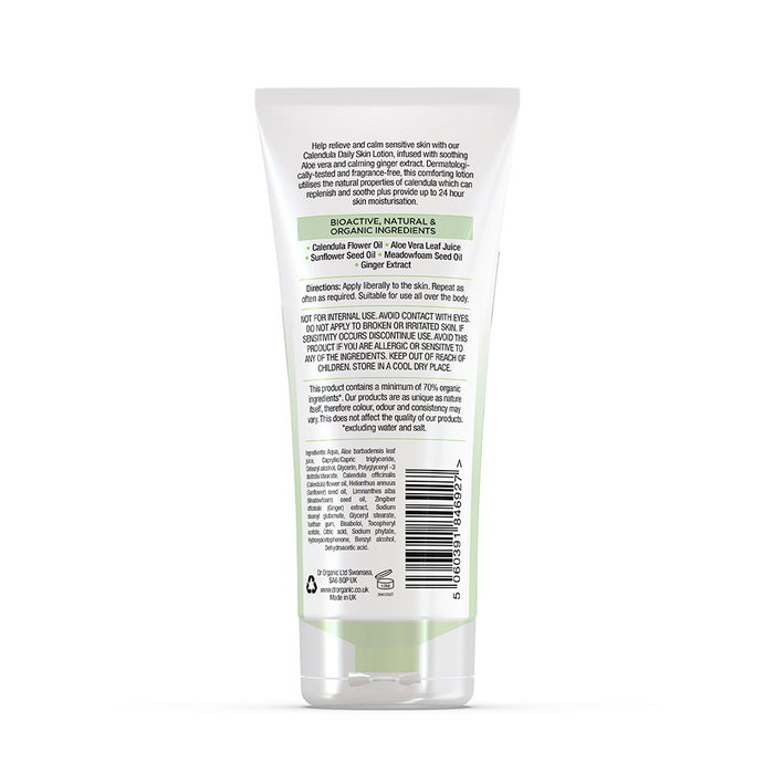 Dr. Organic Lait corporel au Calendula 200 ml pour peaux sèches et sensibles