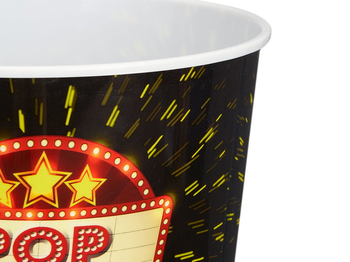 Leknes Cubo à Popcorn Hollywood 5 L 21,5x21,5x20 cm Noir Rouge Blanc Plastique (Set de 24)