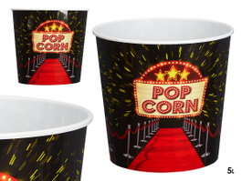 Leknes Cubo à Popcorn Hollywood 5 L 21,5x21,5x20 cm Noir Rouge Blanc Plastique (Set de 24)