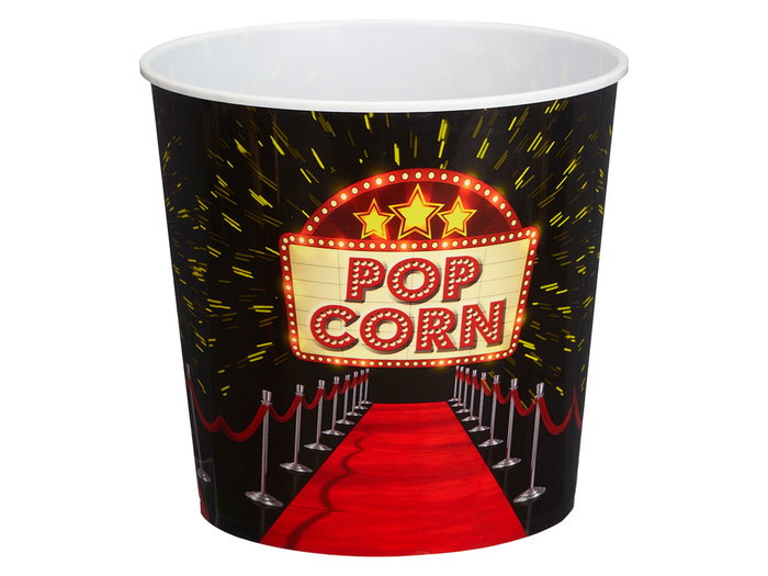 Leknes Cubo à Popcorn Hollywood 5 L 21,5x21,5x20 cm Noir Rouge Blanc Plastique (Set de 24)