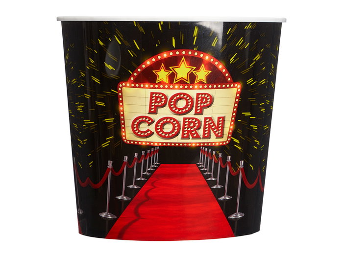 Leknes Cubo à Popcorn Hollywood 5 L 21,5x21,5x20 cm Noir Rouge Blanc Plastique (Set de 24)