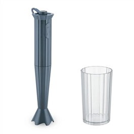 Alessi MDL10 G Batidora de Main Plissé en Gris - Batteur à Main avec Bol Mélangeur - Conçu par Michele De Lucchi