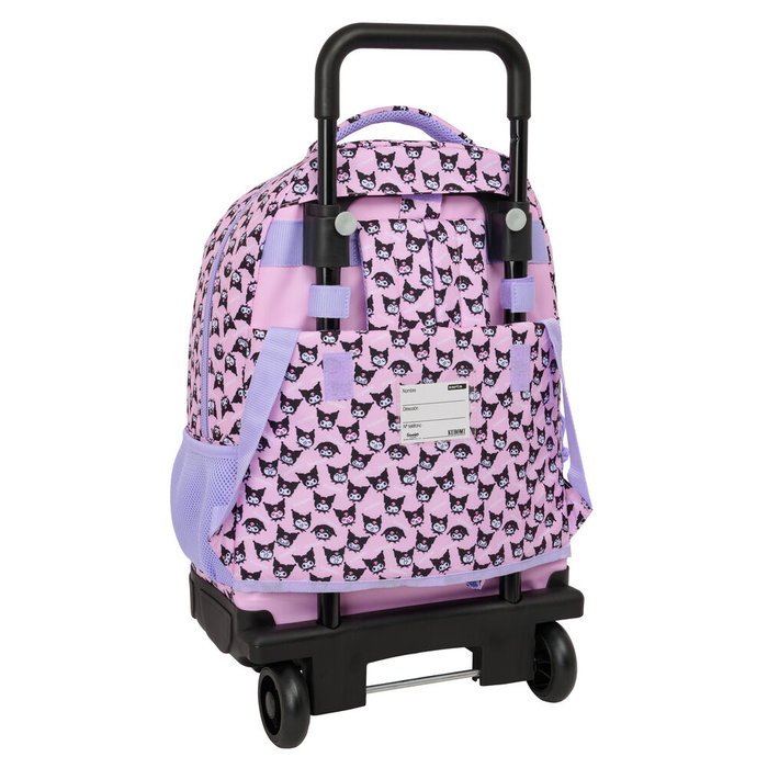 SAFTA Trolley Scolaire Extensible 45 cm Kuromi Hello Kitty - Compartiment Principal Grande Capacité, Poches Frontale et Latérale, Dos et Brethes Rembourrés