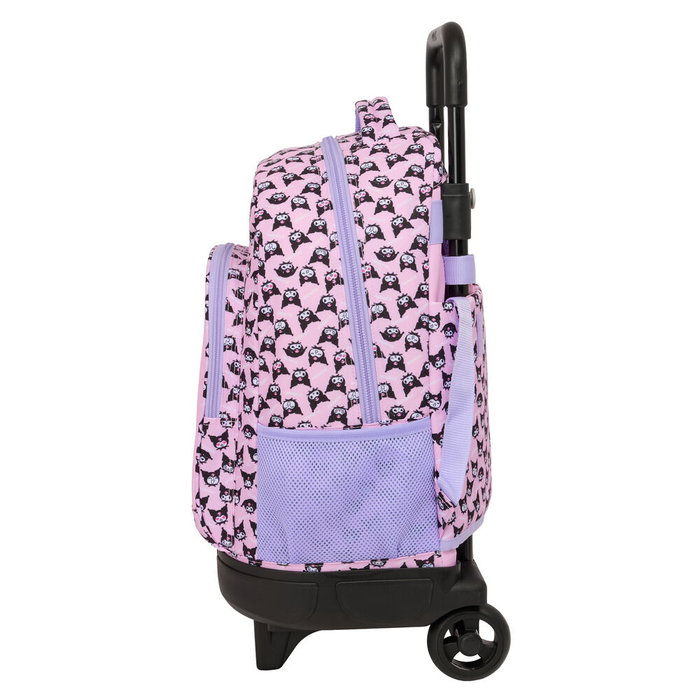 SAFTA Trolley Scolaire Extensible 45 cm Kuromi Hello Kitty - Compartiment Principal Grande Capacité, Poches Frontale et Latérale, Dos et Brethes Rembourrés