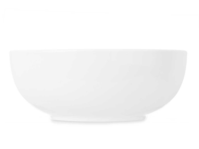 Vessia Saladier rond en porcelaine blanc 25 cm, capacité 2.5 L, compatible lave-vaisselle et micro-ondes (Set de 6)