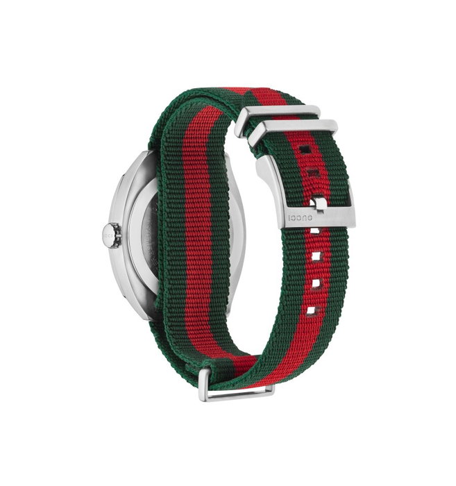 Gucci YA142305 avec bracelet nylon vert et rouge