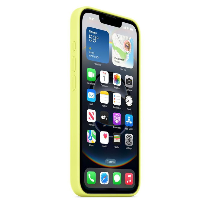 Apple iPhone 16e - Coque en silicone - Jaune Néon