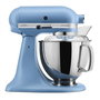 Kitchenaid 5KSM175PS EVB - Robot de cuisine multifonction Artisan, 4,8L, avec 7 accessoires (batteur, fouet, pétrin...), moteur à entraînement direct, fond bleu velours