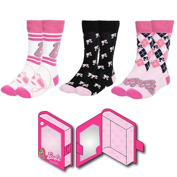 Cerdà Pack de 3 paires de chaussettes Barbie pour pointures 36-43 - Réf. T3643 Cerdà Pack de 3 paires de chaussettes Barbie pour pointures 36-43 - Réf. T3643