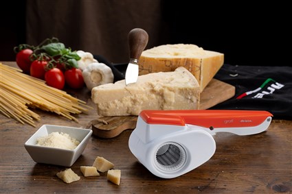 Ariete 440 Râpe Électrique Manuel Rechargeable avec Fonction Gratuite pour Agrumes (Orange), pour Fromage, Chocolat, Fruits Secs et Pain