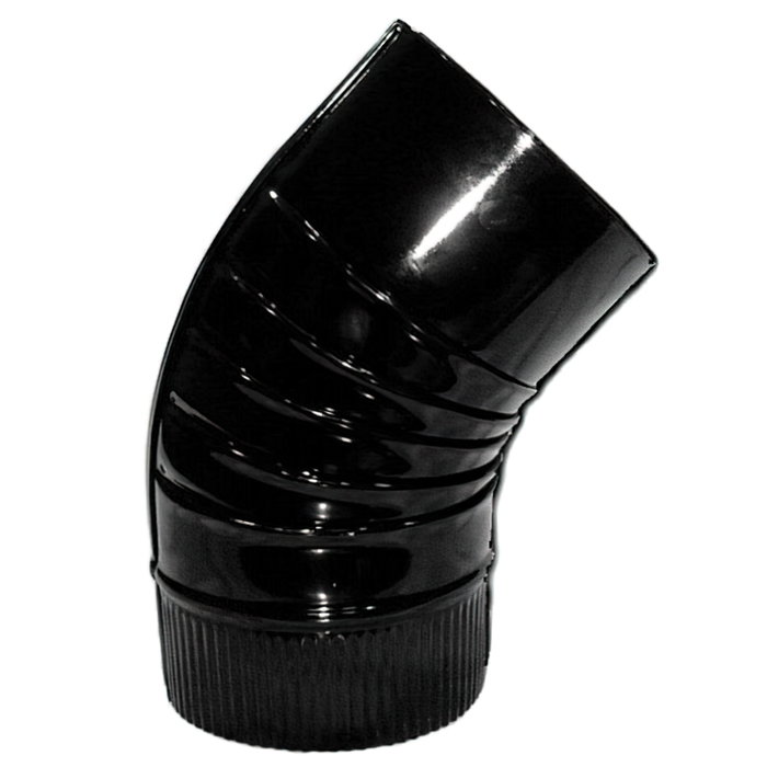WOLFPACK LINEA PROFESIONAL Coude de poêle noir vitrifié 150 mm 45° WOLFPACK LINEA PROFESIONAL Coude de poêle noir vitrifié 150 mm 45°