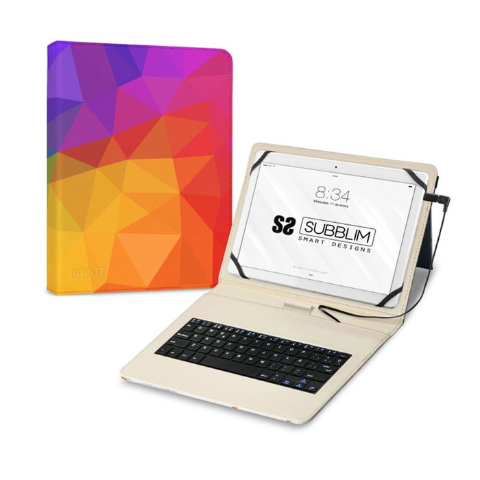 Subblim Housse Clavier avec étui pour Tablette 11 pouces, QWERTY Espagnol, PU et ABS, Câble Micro USB inclus Subblim Housse Clavier avec étui pour Tablette 11 pouces, QWERTY Espagnol, PU et ABS, Câble Micro USB inclus