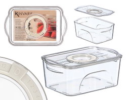 Kinvara Organisateur Réfrigérateur Couvercle Petit Blanc Transparent 21x8,5x13 cm Plastique PET PP (Set de 24)
