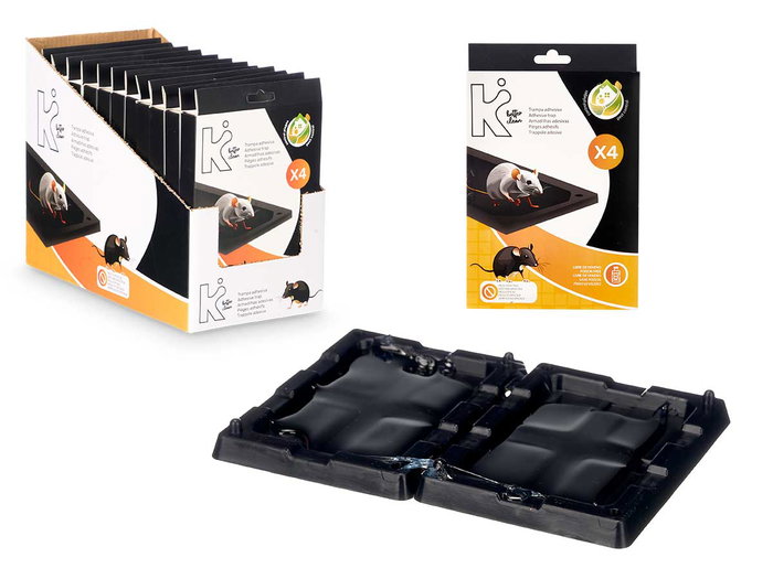 ARTE REGAL Set de 4 pièges à souris adhésifs, Noir ARTE REGAL Set de 4 pièges à souris adhésifs, Noir