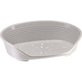 Ferplast Corbeille SIESTA DELUXE Taille 8 pour chien, panier 82x59.5x25 cm, gris, plastique moderne avec surface antidérapante et appuie-tête