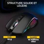THE G-LAB KULT THORIUM Souris Gaming Filaire pour PC - 7 Boutons Programmable, Capteur 12800 DPI, 1000 Hz, Rétroéclairage RGB, Érgonomique