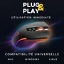 THE G-LAB KULT THORIUM Souris Gaming Filaire pour PC - 7 Boutons Programmable, Capteur 12800 DPI, 1000 Hz, Rétroéclairage RGB, Érgonomique