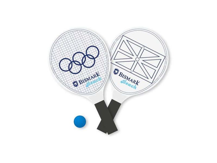 Poessa - Palas de Playa en Bois avec Pelota PVC 38x19x0,60cm - Jeu de Plage - À partir de 3 ans Poessa - Palas de Playa en Bois avec Pelota PVC 38x19x0,60cm - Jeu de Plage - À partir de 3 ans