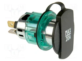 PRO CAR Socle d'allume-cigare automobile avec couvercle, vert