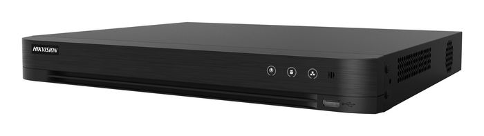 Hikvision DVR 16 canaux AcuSense 1080P 1U H.265+ avec détection humaine/véhicule, HDMI, VGA, entrées audio, 2x SATA, USB 3.0