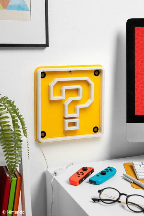 Paladone Products Lampe murale LED Neon Super Mario Question Block 24 x 24 cm Paladone Products Lampe murale LED Neon Super Mario Question Block 24 x 24 cm