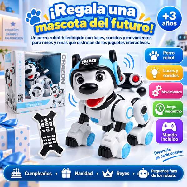 Crazon Robot Chien Télécommandé Éducatif Noir Crazon Robot Chien Télécommandé Éducatif Noir