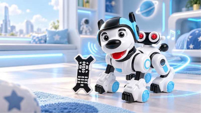 Crazon Robot Chien Télécommandé Éducatif Noir Crazon Robot Chien Télécommandé Éducatif Noir