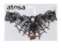 atosa Collier noir avec pendentif araignée pour Halloween