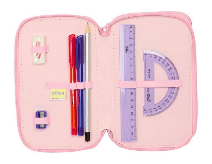 Safta Plumier triple 37 pièces Stitch "Ice Cream" 12,5 x 19,5 x 5,5 cm - À partir de 3 ans