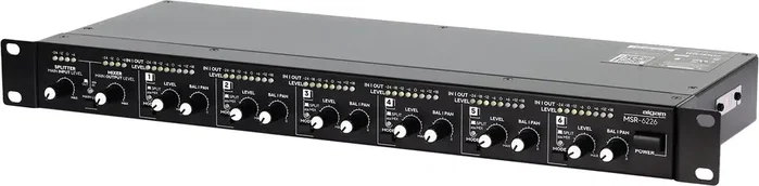 ALGAMAUDIO Mezclador/Splitter 6 canaux, montage rack 1U, XLR et TRS, noir