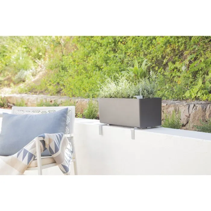 ARTEVASI Jardinière Rimini SWS 51 MA pour Intérieur et Extérieur en Plastique Résistant UV, Gris Clair - 51 x 21 x 20 cm