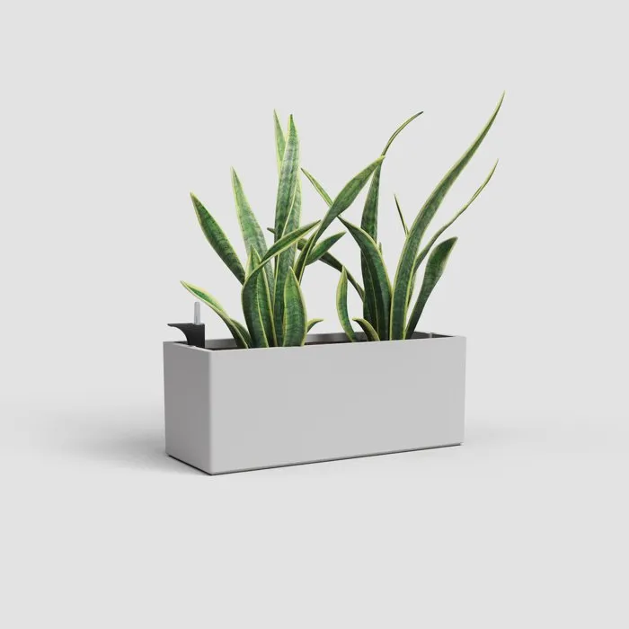ARTEVASI Jardinière Rimini SWS 51 MA pour Intérieur et Extérieur en Plastique Résistant UV, Gris Clair - 51 x 21 x 20 cm