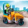 PLAYMOBIL 71751 Ouvriers avec Rouleau Compresseur et Signalisation, Action Heroes, La Construction, 43 Pièces, Dès 4 Ans