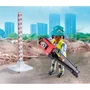 PLAYMOBIL 71751 Ouvriers avec Rouleau Compresseur et Signalisation, Action Heroes, La Construction, 43 Pièces, Dès 4 Ans