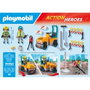 Playmobil Construction De Carreteras Action Heroes 71751 - Set de chantier avec rouleau compresseur, casques et outils, dès 4 ans