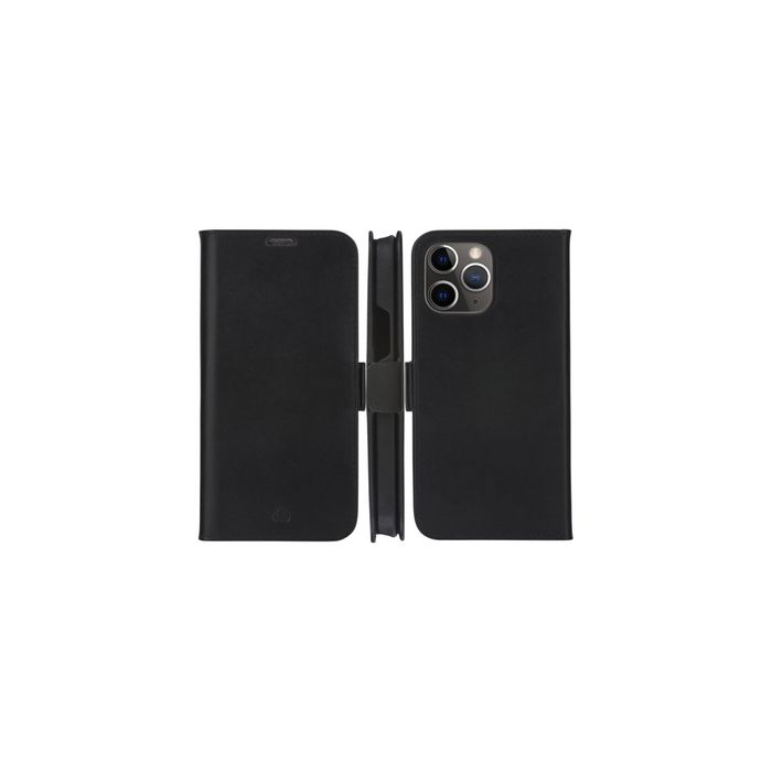 dbramante1928 Lynge Étui Portefeuille en Cuir Pleine Fleur pour iPhone 12 / 12 Pro 6.1 Pouces - Noir avec Support Détachable et Protection RFID