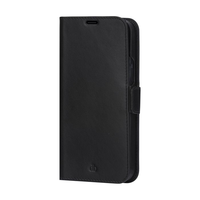 dbramante1928 Lynge Étui Portefeuille en Cuir Pleine Fleur pour iPhone 12 / 12 Pro 6.1 Pouces - Noir avec Support Détachable et Protection RFID
