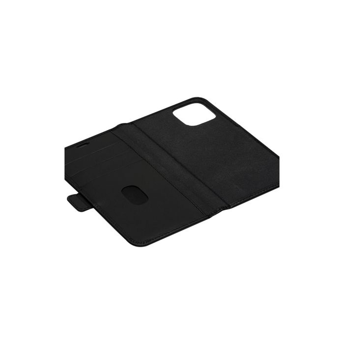 dbramante1928 Lynge Étui Portefeuille en Cuir Pleine Fleur pour iPhone 12 / 12 Pro 6.1 Pouces - Noir avec Support Détachable et Protection RFID
