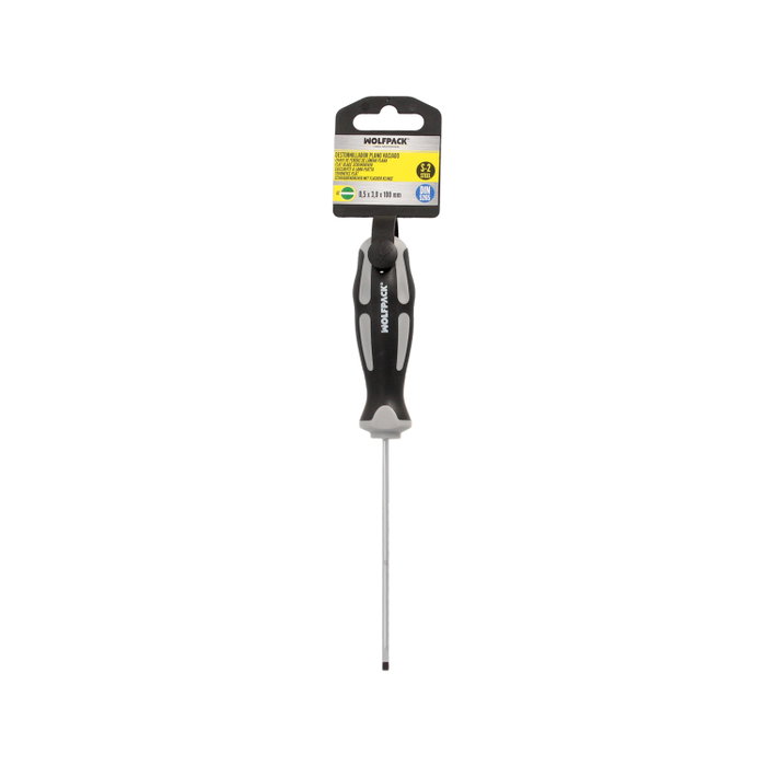 WOLFPACK LINEA PROFESIONAL Tournevis Plat Évidé Acier S2 0,5 x Ø 3,0 x 100 mm