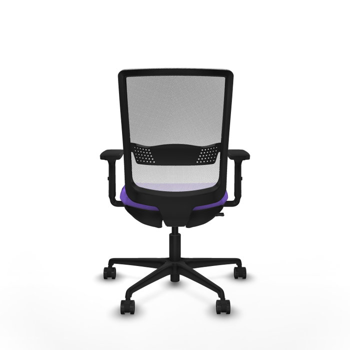 Chaise Haches Synchrone/Traslack tissu Violet Maille Blanc Base en nylon noir Accoudoir 2D Sans appui-tête Roulettes 65mm nylon
