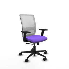 PIQUERAS Y CRESPO Chaise Haches Synchrone/Traslack Tissu Violet Maille Blanc