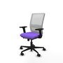 Chaise Haches Synchrone/Traslack tissu Violet Maille Blanc Base en nylon noir Accoudoir 2D Sans appui-tête Roulettes 65mm nylon